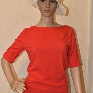 Ralph Lauren Coral Boat-Neck Elbow-length Shirt US M - NWOT